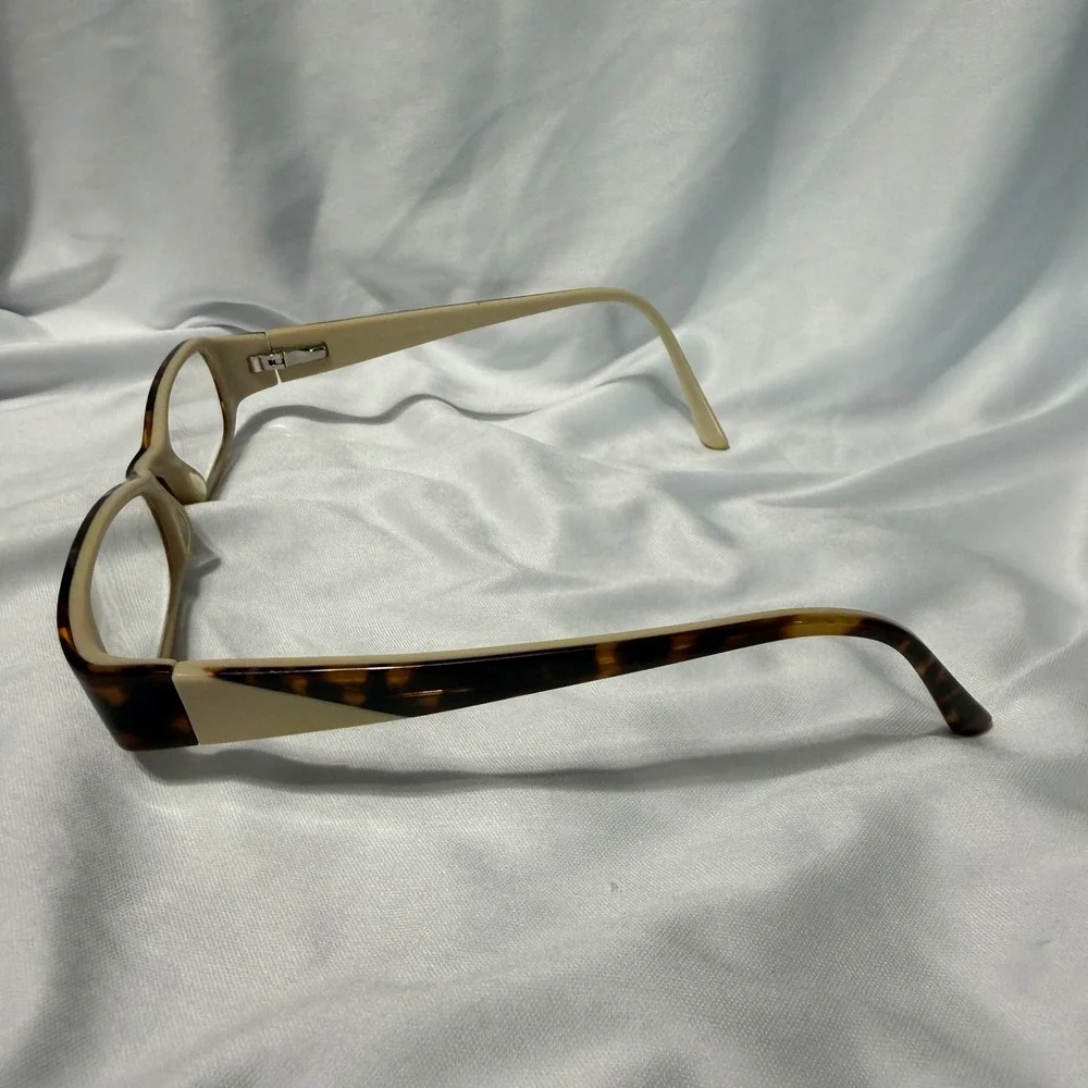 Huveli Milano‎ Eyeglasses Womens 47-16-135 Brown Tortoise Shell Beige Rectangle
